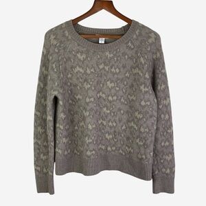 Athleta Merino Wool Blend Crewneck Sweater Hawthorn Animal Print Size Large